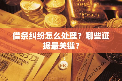 北京借条纠纷怎么处理？哪些证据最关键？