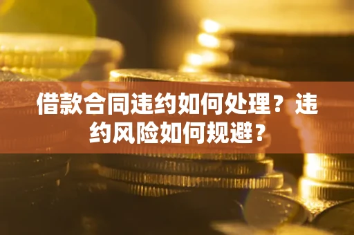 北京借款合同违约如何处理？违约风险如何规避？